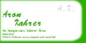 aron kahrer business card